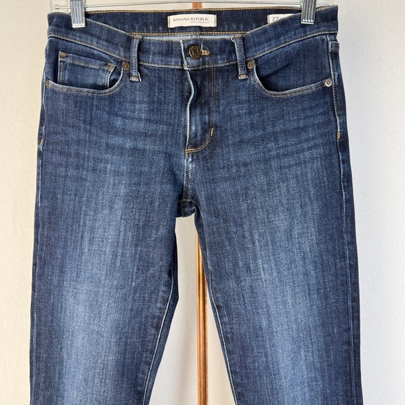 Banana Republic Skinny Ankle Jeans Dark Wash Premium Denim Women's Size 27 - Picture 11 of 14